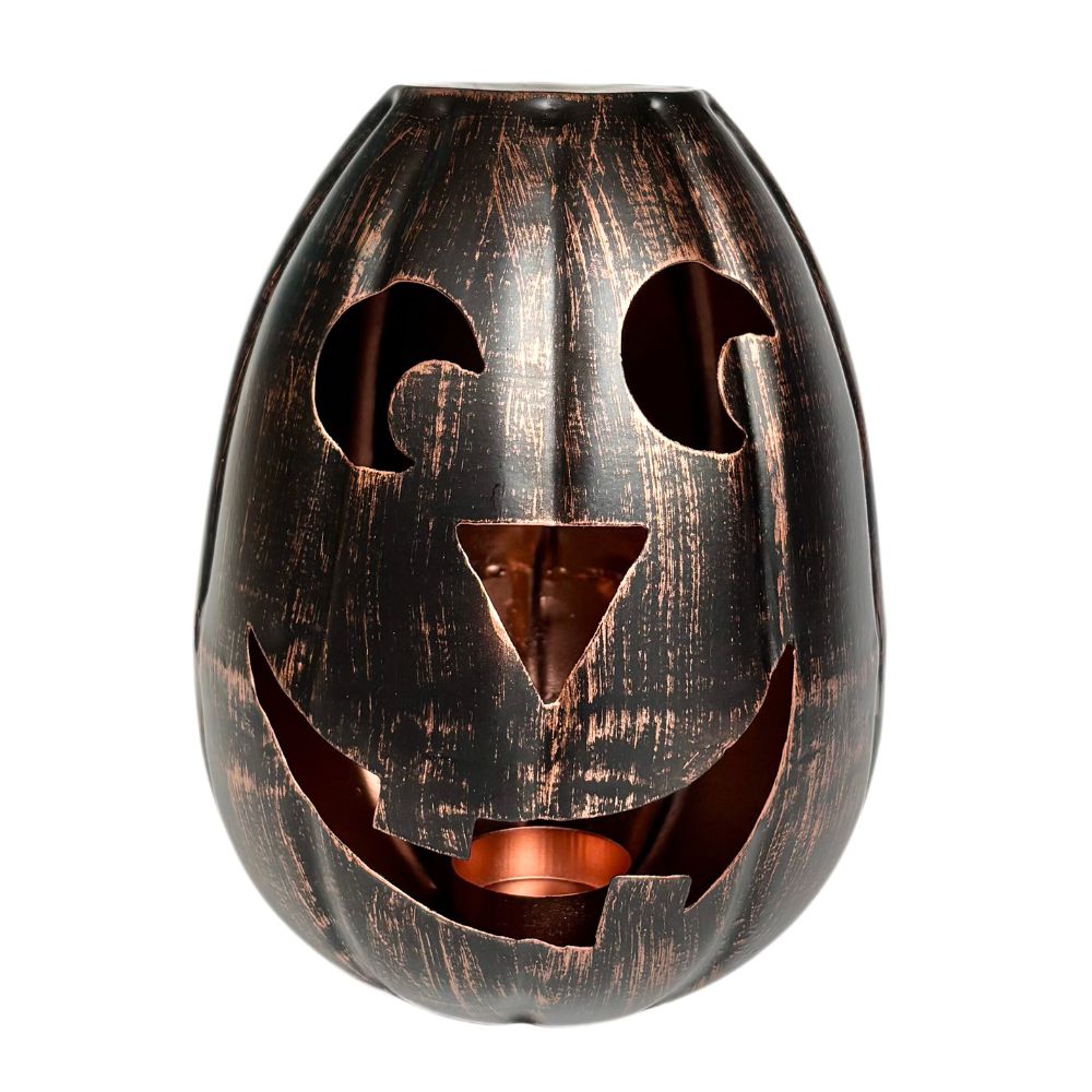 Metal Jack-o'-Lantern Votive Candle Holder