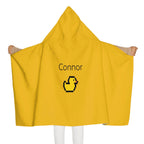 Kid's personalized ducky hooded bath towel by Printify