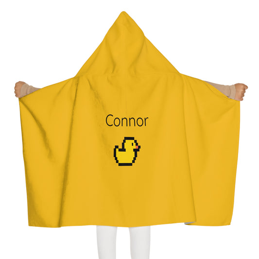 Kid's personalized ducky hooded bath towel