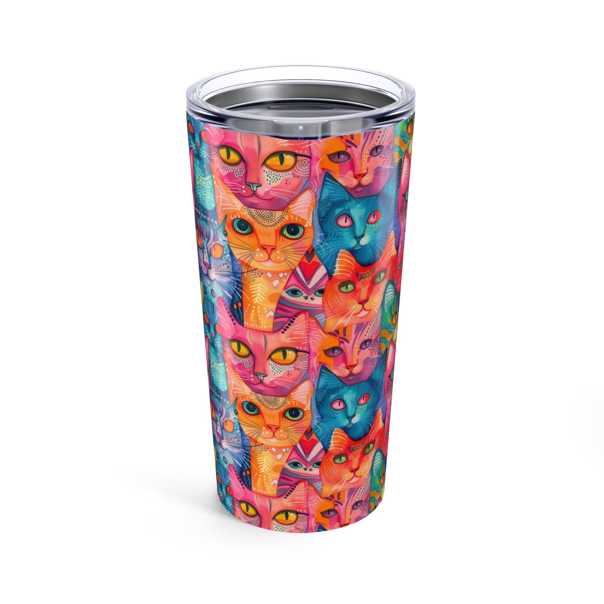 Bespattered Facade Rainbow Cat Party Tumbler 20oz