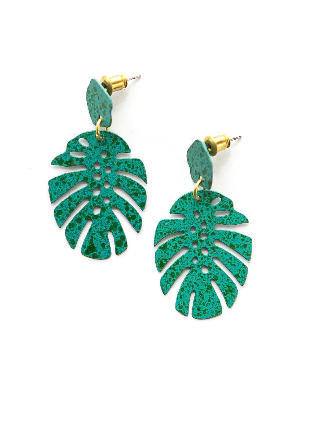 Monstera Studs by Fair Anita