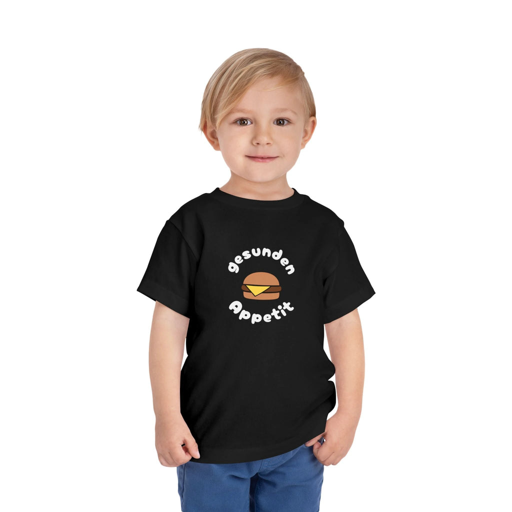 Gesunden Appetit Toddler Tee shirt with Cheeseburger by Printify