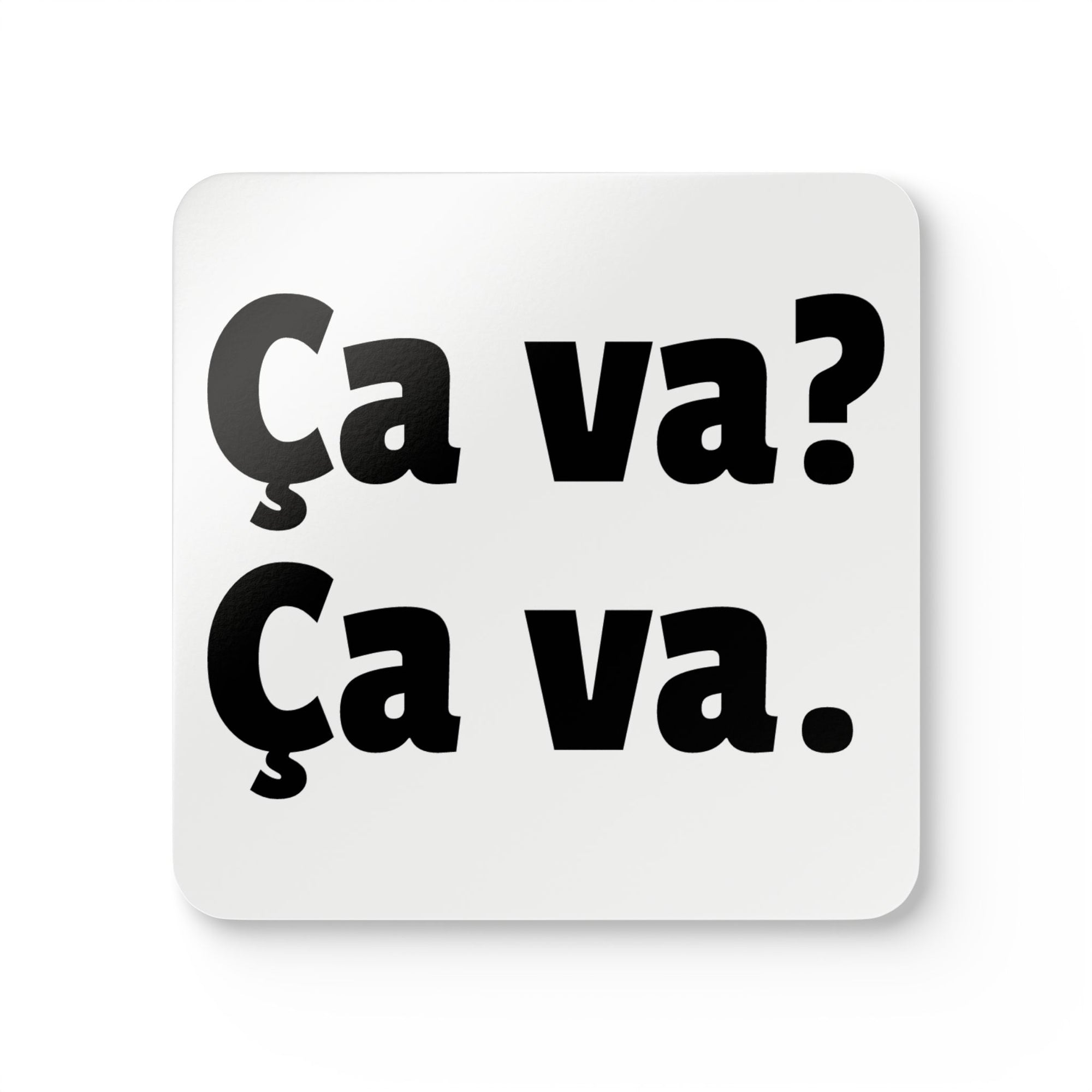 Ca va? Ca va. Cork Back Coaster set