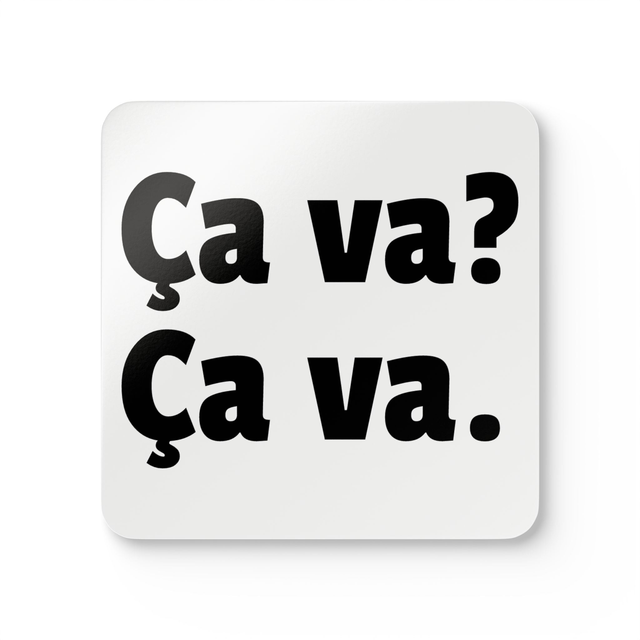Ca va? Ca va. Cork Back Coaster set