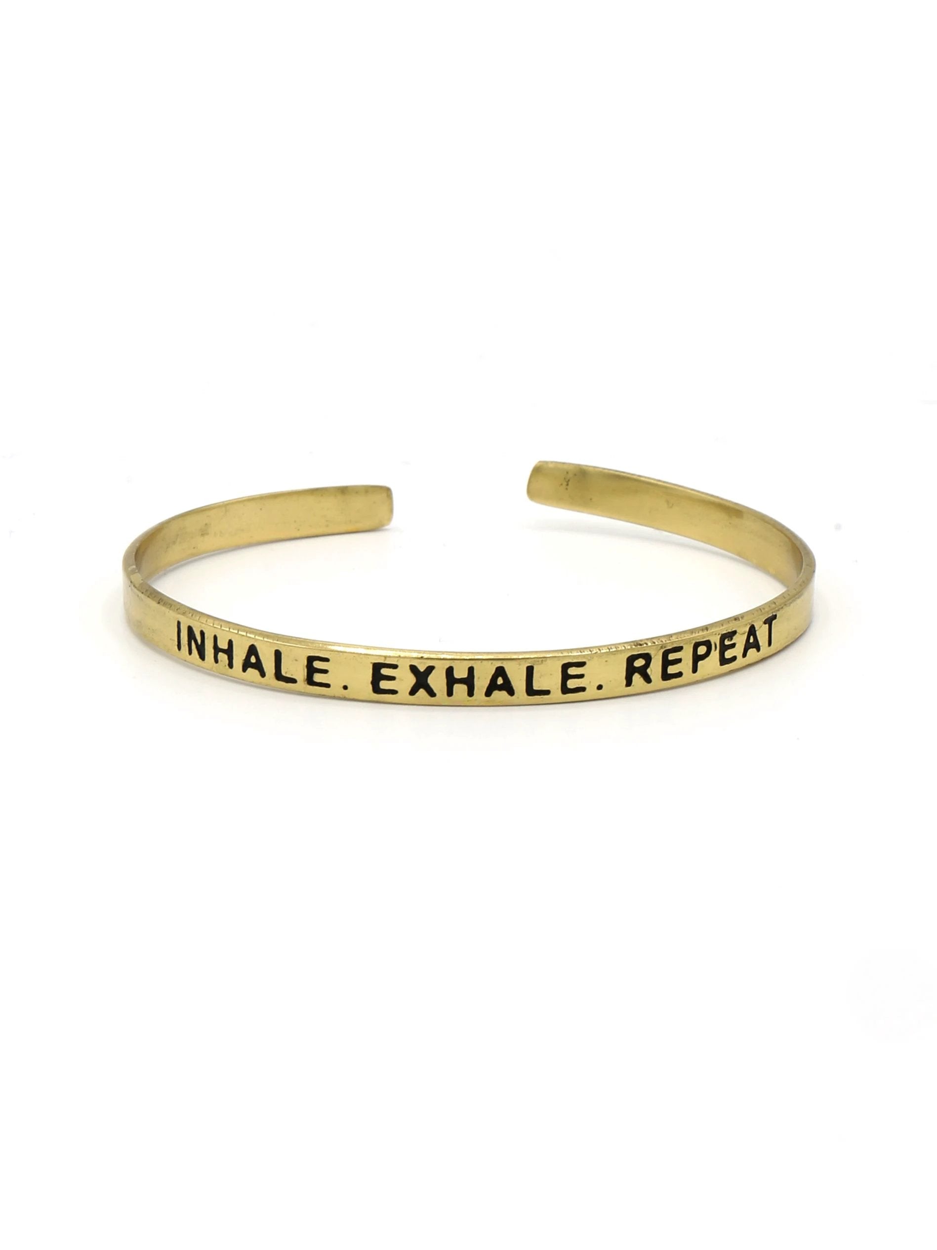 Breathe Quote Cuff by Fair Anita