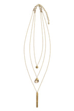 Triple Strand Multi-Way Pendant Necklace - Brass by Fair Anita