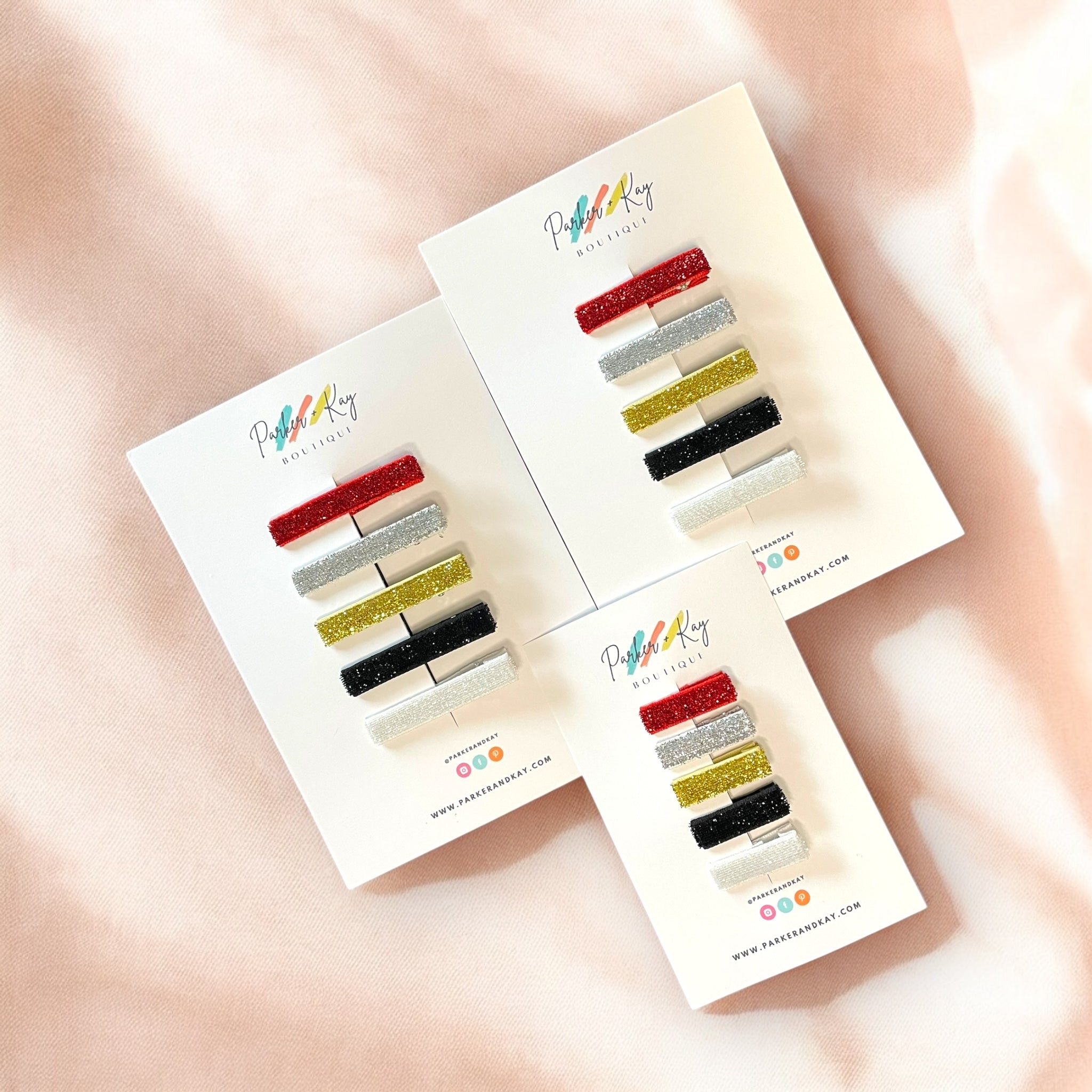 Tinsel Hair Clips Variety Set