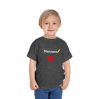 Manzana Apple and Pencil Toddler Tee Shirt by Printify
