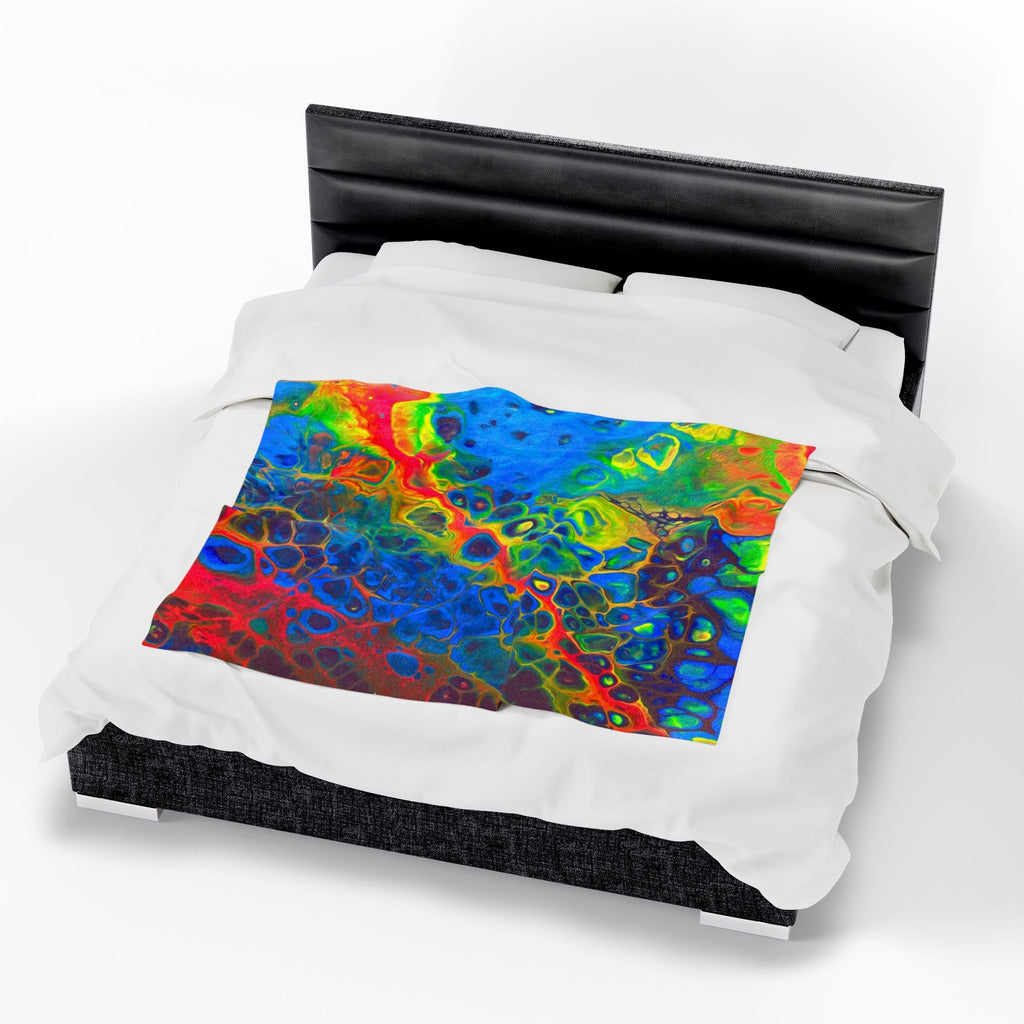 Bespattered Facade Rainbow Velveteen Plush Blanket | 3 Sizes
