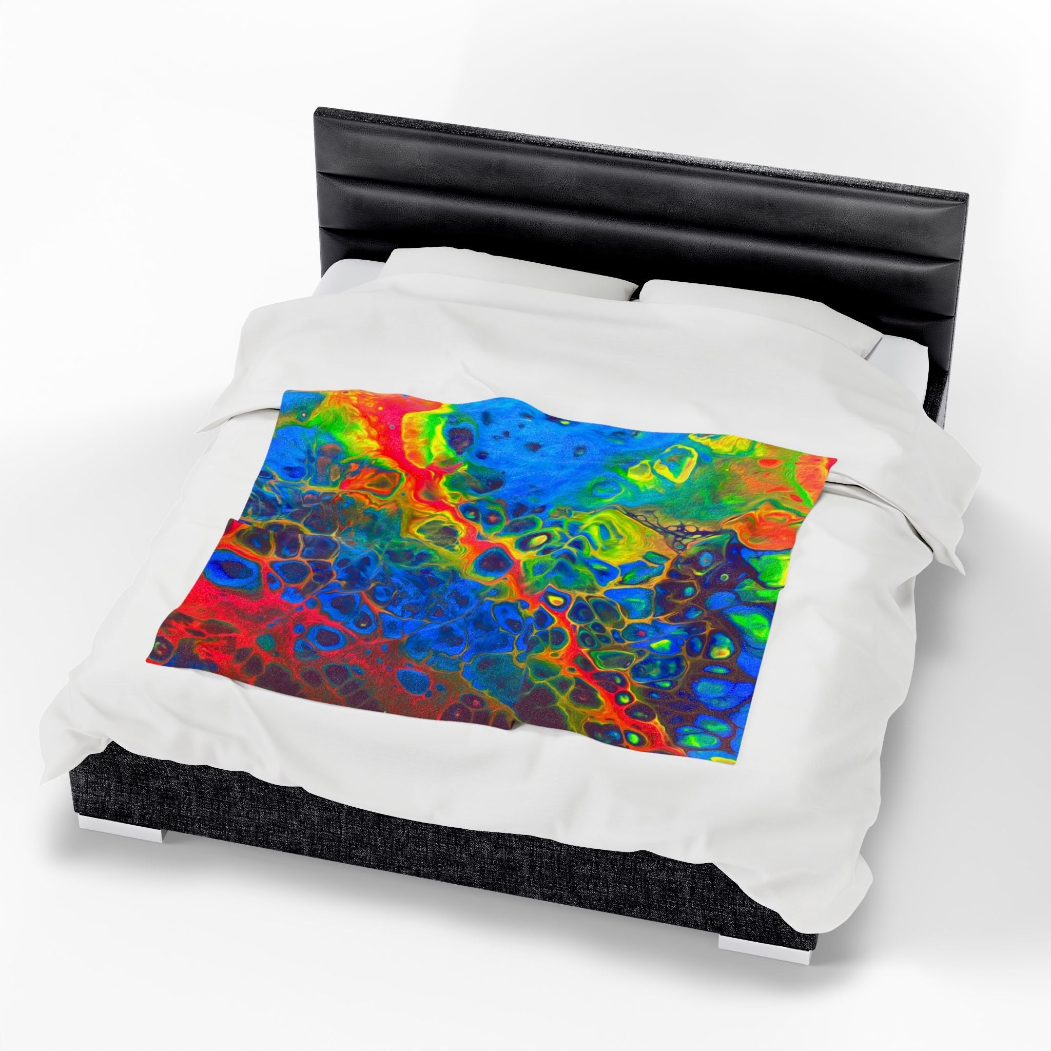 Bespattered Facade Rainbow Velveteen Plush Blanket | 3 Sizes