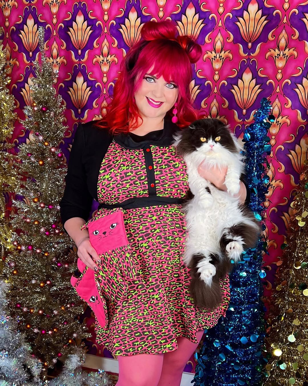 Pink Leopard Apron | Cooking Baking Cotton Kitchen Tools Essentials | Gift for Her