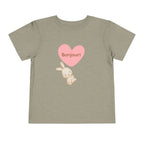 Bonjour Toddler Tee with Bunny & Heart by Printify