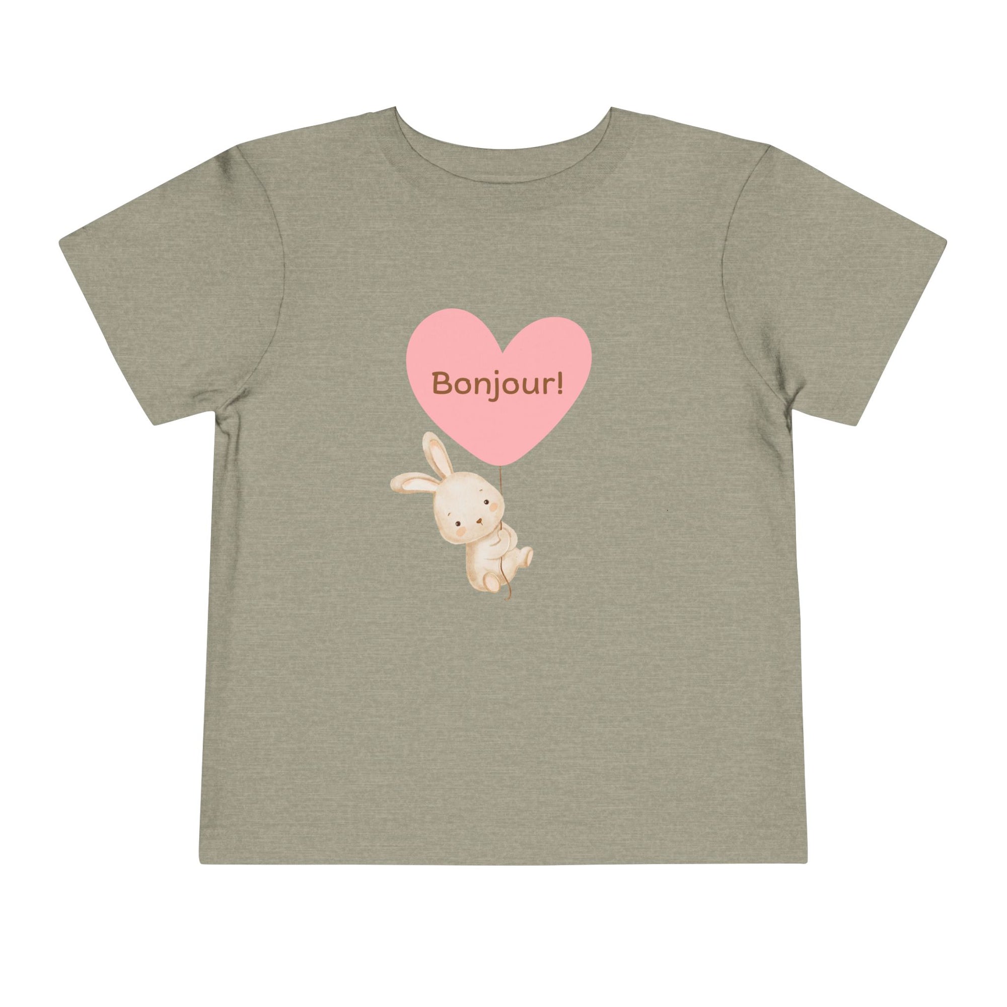 Bonjour Toddler Tee with Bunny & Heart