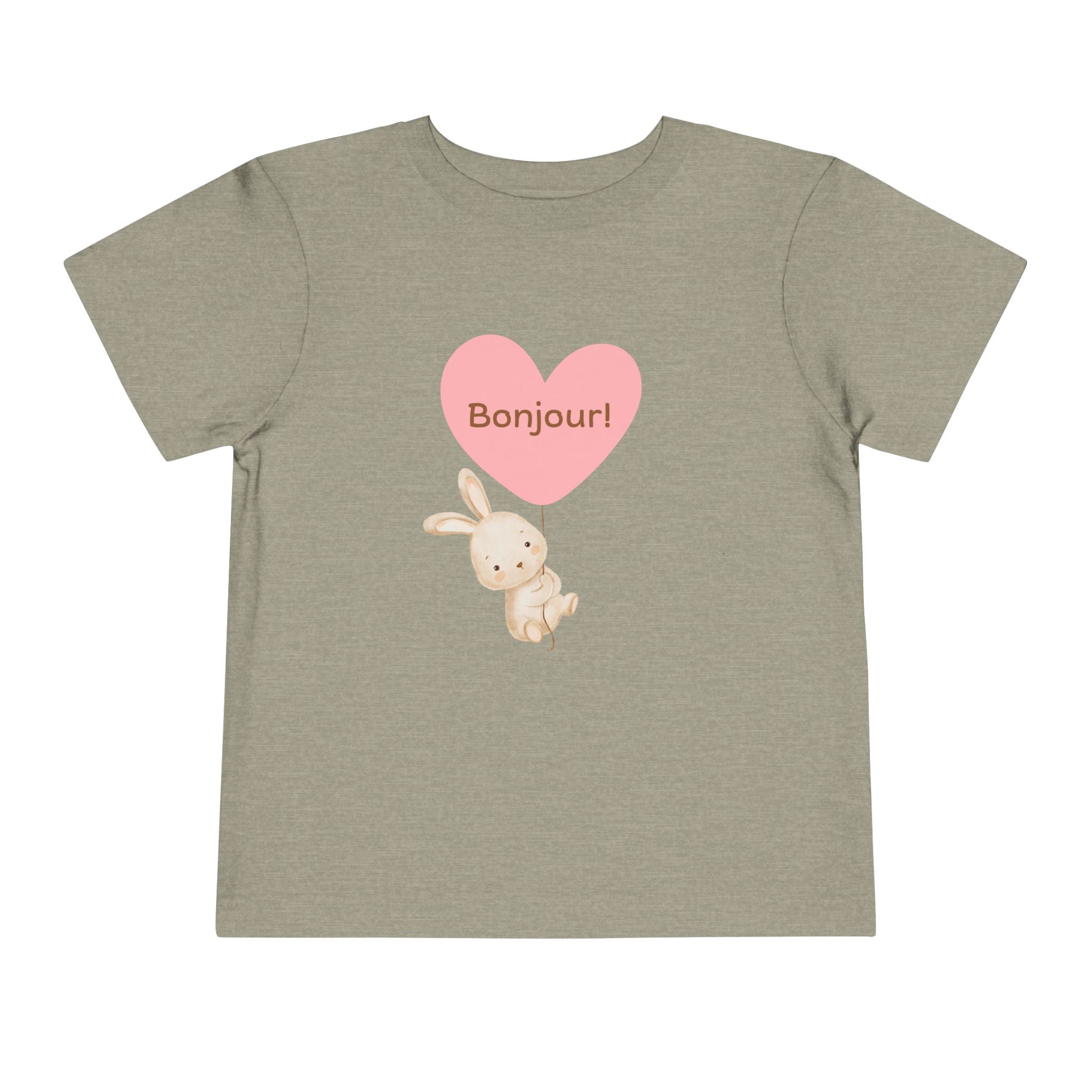 Bonjour Toddler Tee with Bunny & Heart