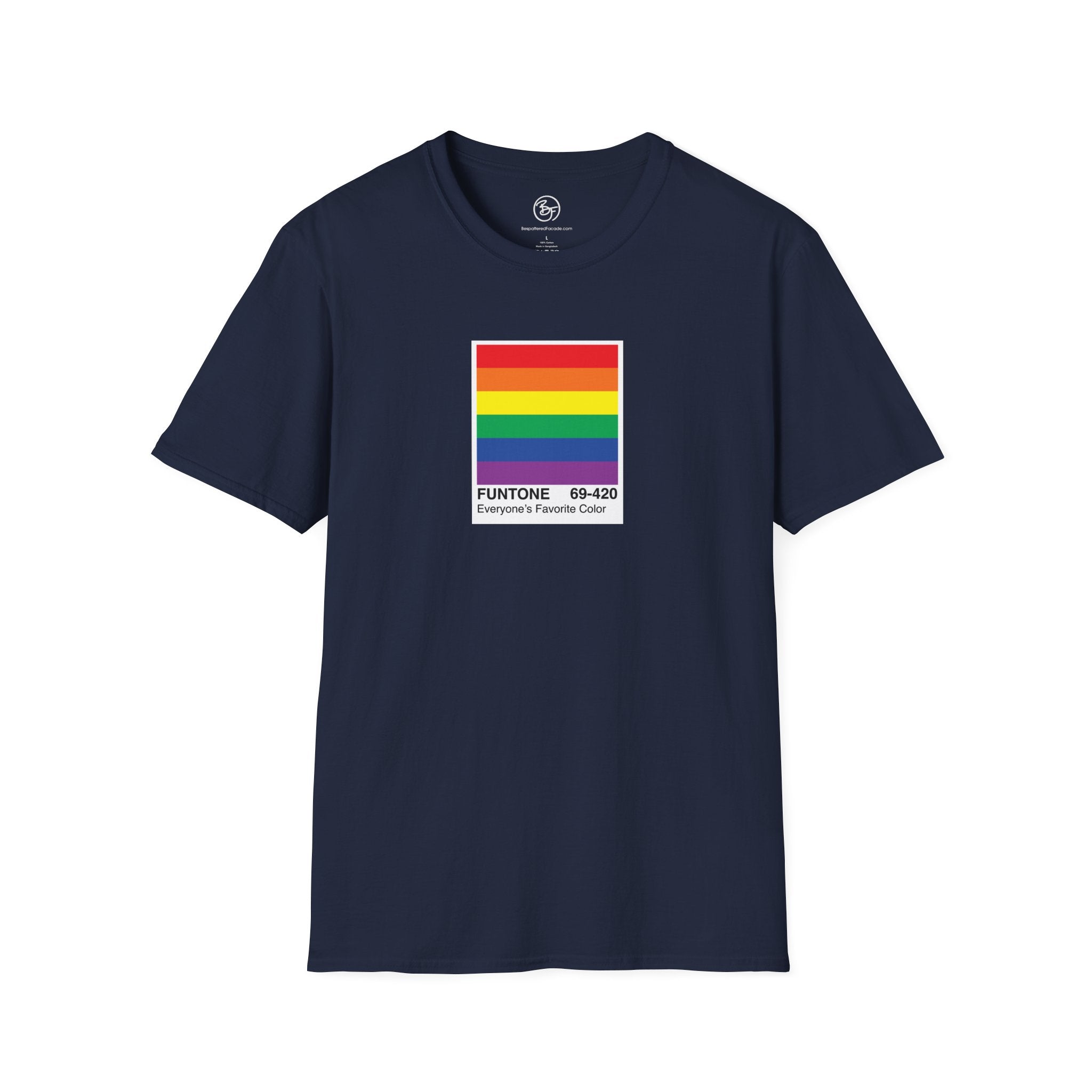 Bespattered Facade Everyone's Favorite Color Rainbow "Funtone" Chip Unisex Softstyle T-Shirt