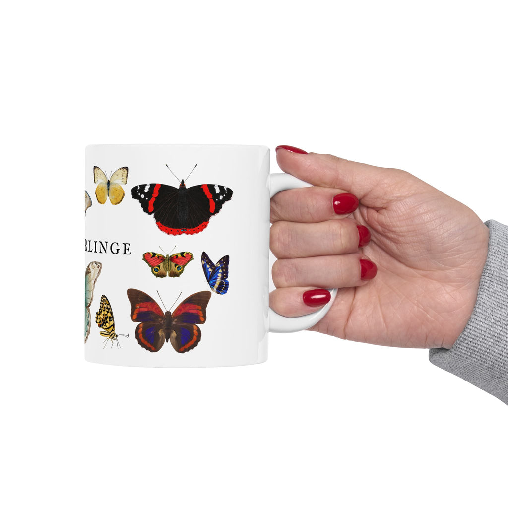 German Schmetterlinge vintage Butterfly Species Ceramic Mug — Vintage style Illustration (11oz & 15oz)