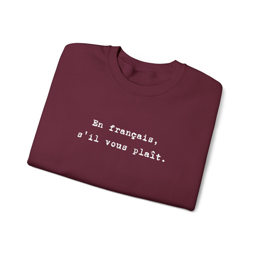 En français s'il vous plaît Sweatshirt | French phrase crewneck, minimalist text