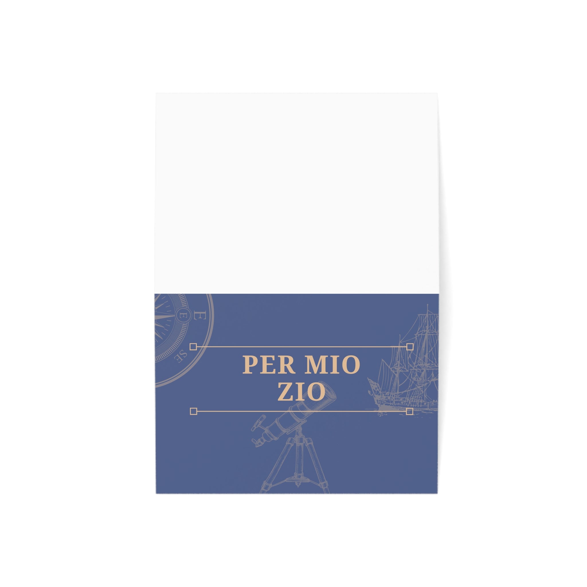 Per Mio Zio Italian uncle card, nautical telescope illustration Greeting Card for Uncle birthday