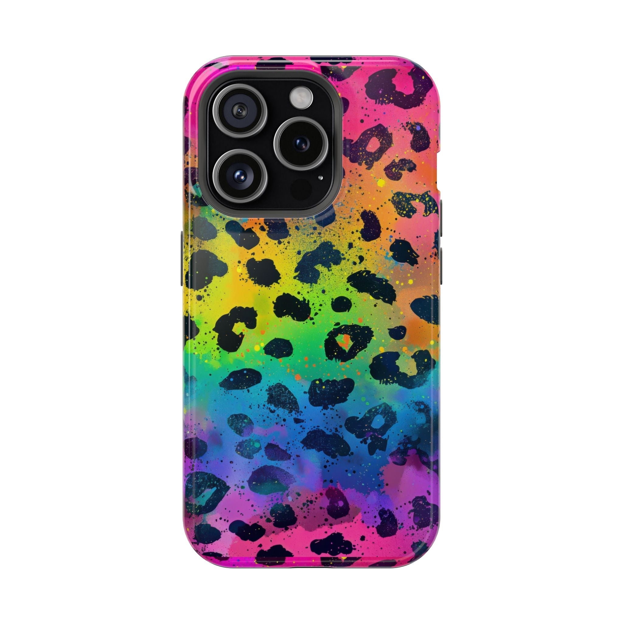 Bespattered Facade Neon Leopard Impact-Resistant Case