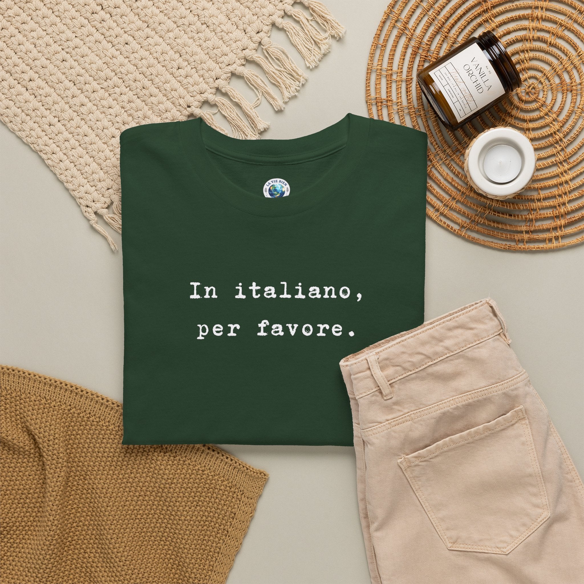 In Italiano, Per Favore. Graphic Tee, Minimalist Italian Phrase T-Shirt