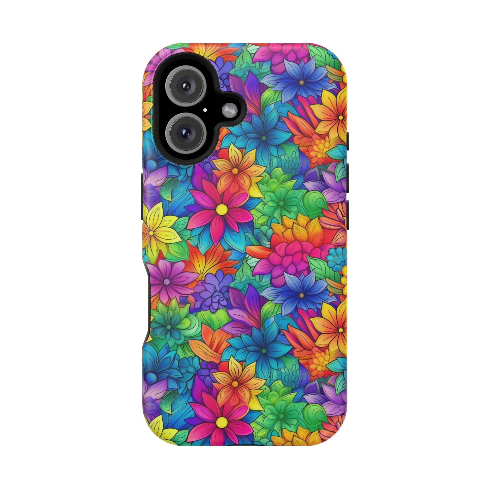 Bespattered Facade Bright Rainbow Flowers Impact-Resistant Case