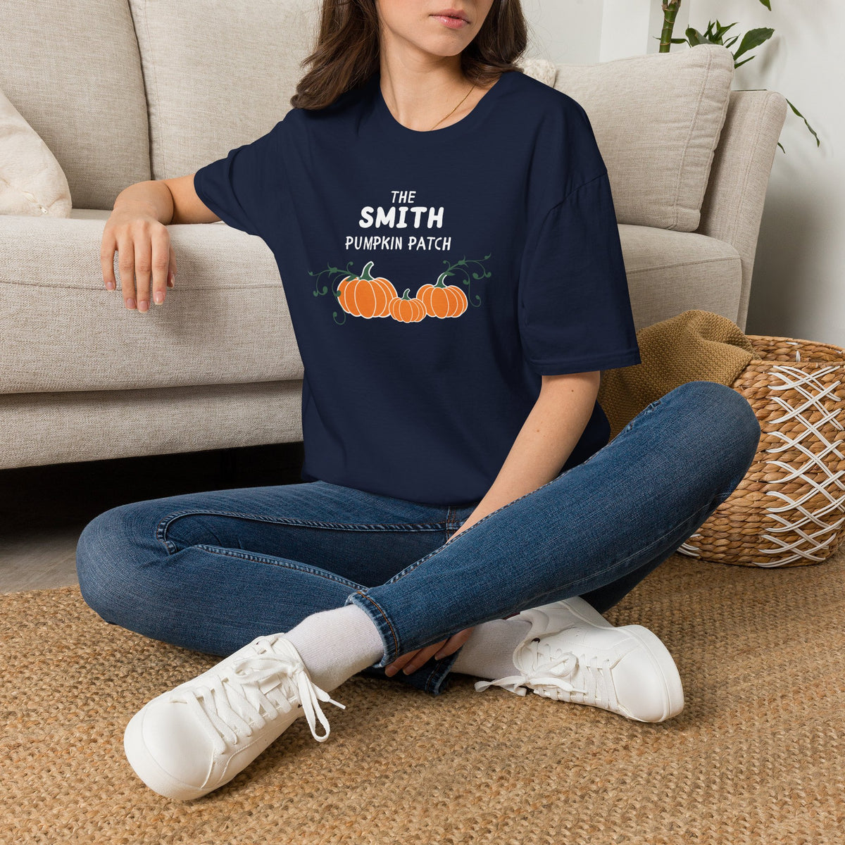 The Personalized Pumpkin Patch T-Shirt, Your family name Pumpkin Patch Fall Tee for autumn family photos, Pregnancy announcements