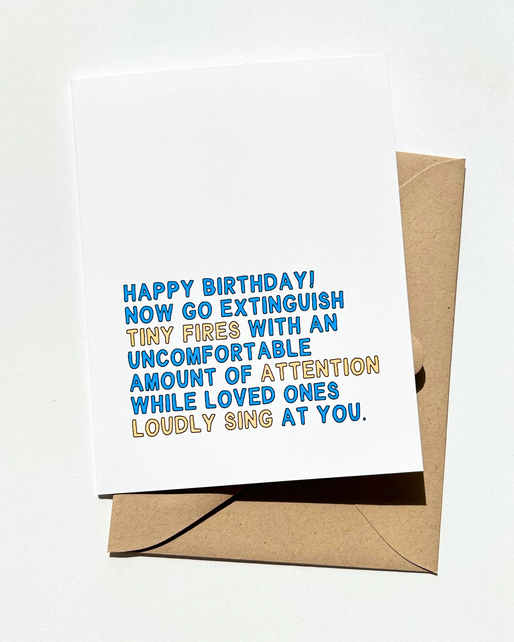 Extinguish Tiny Fires Funny Modern Birthday Card by Five Dot Post