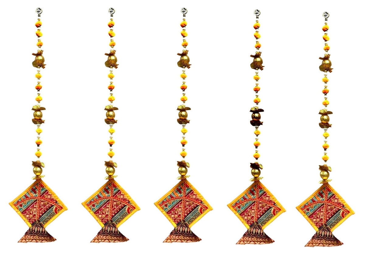 26" Long Gota Ball & Pearl Lari with Kite Tassels for Lohri or Makar Sankranti, Set of 5 Festive Decor La Vie Bien 26" Long Gota Ball & Pearl Lari with Kite Tassels for Lohri or Makar Sankranti, Set of 5