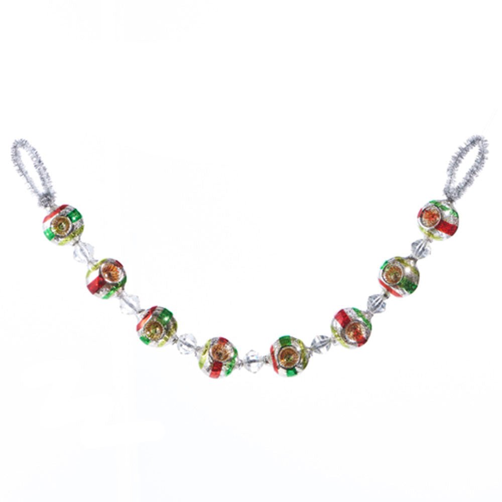 26" Vintage Indent Glass Ornament Garland Seasonal & Holiday Decorations La Vie Bien 26" Vintage Indent Glass Ornament Garland