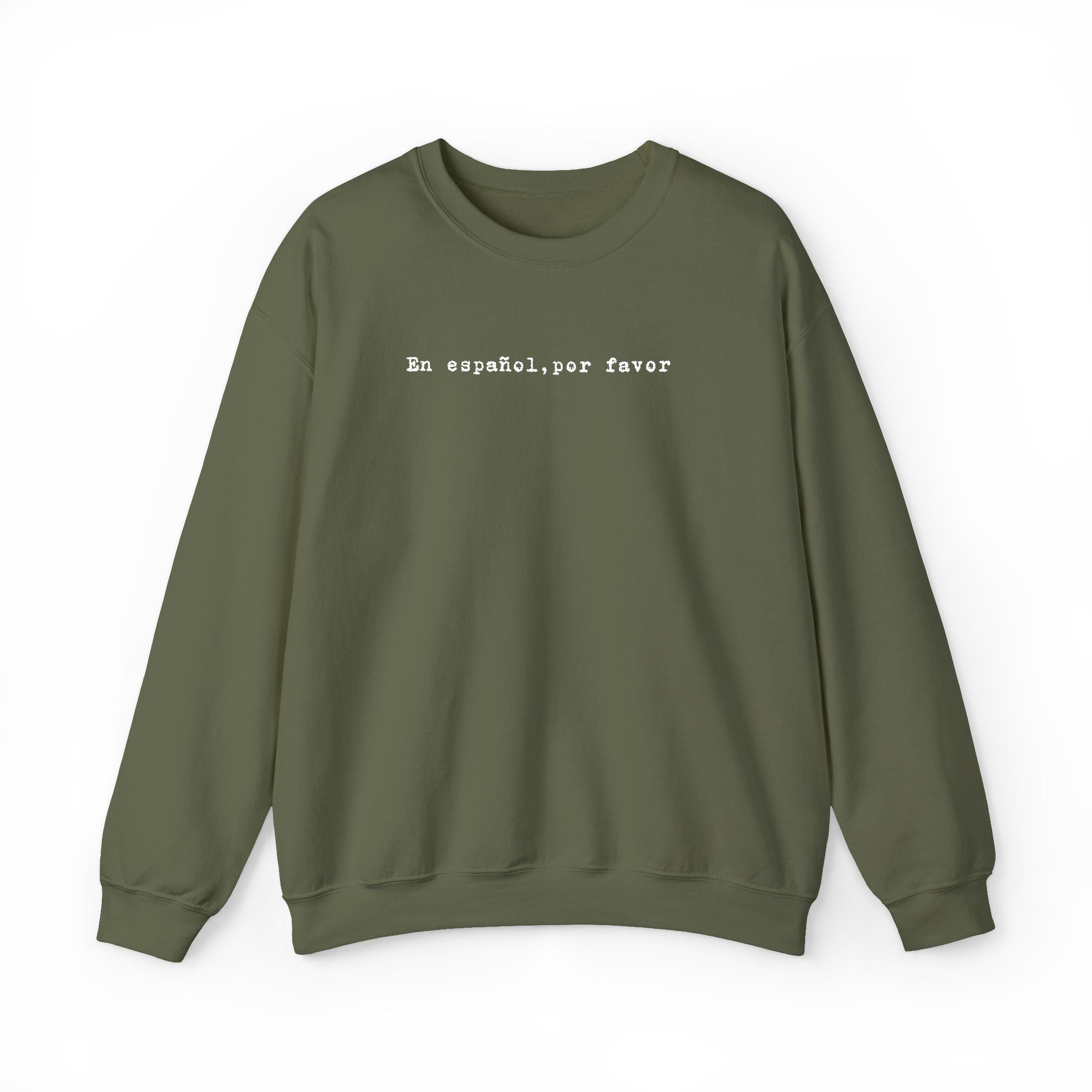 En español por favor embroidered Minimal Spanish Text Pullover