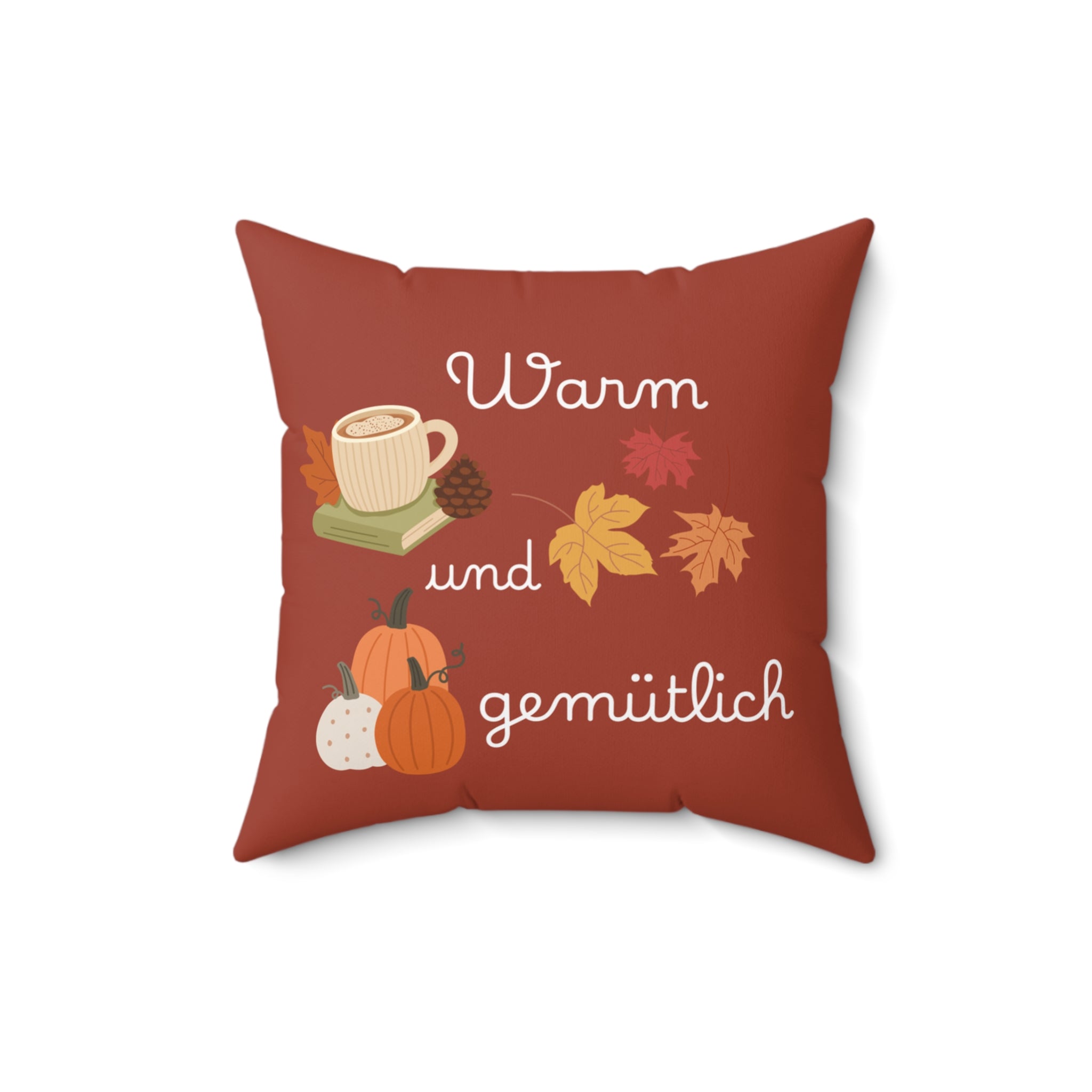 German Warm und gemütlich Autumn Cozy Pillow, Fall Decor Throw Pillow