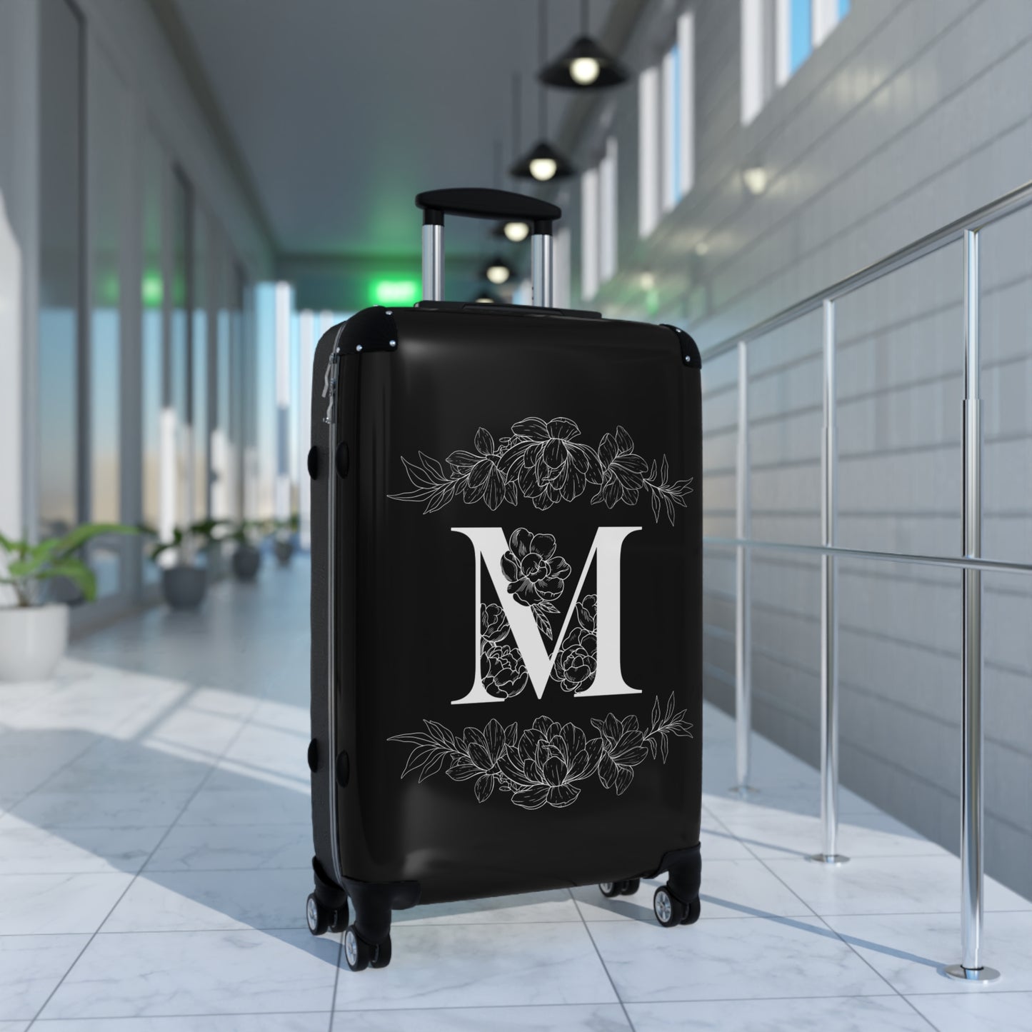Personalized Floral Monogram Suitcase