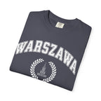 Warszawa Vintage Tee — Warsaw City Crest T-Shirt with Palace of Culture and Science graphic