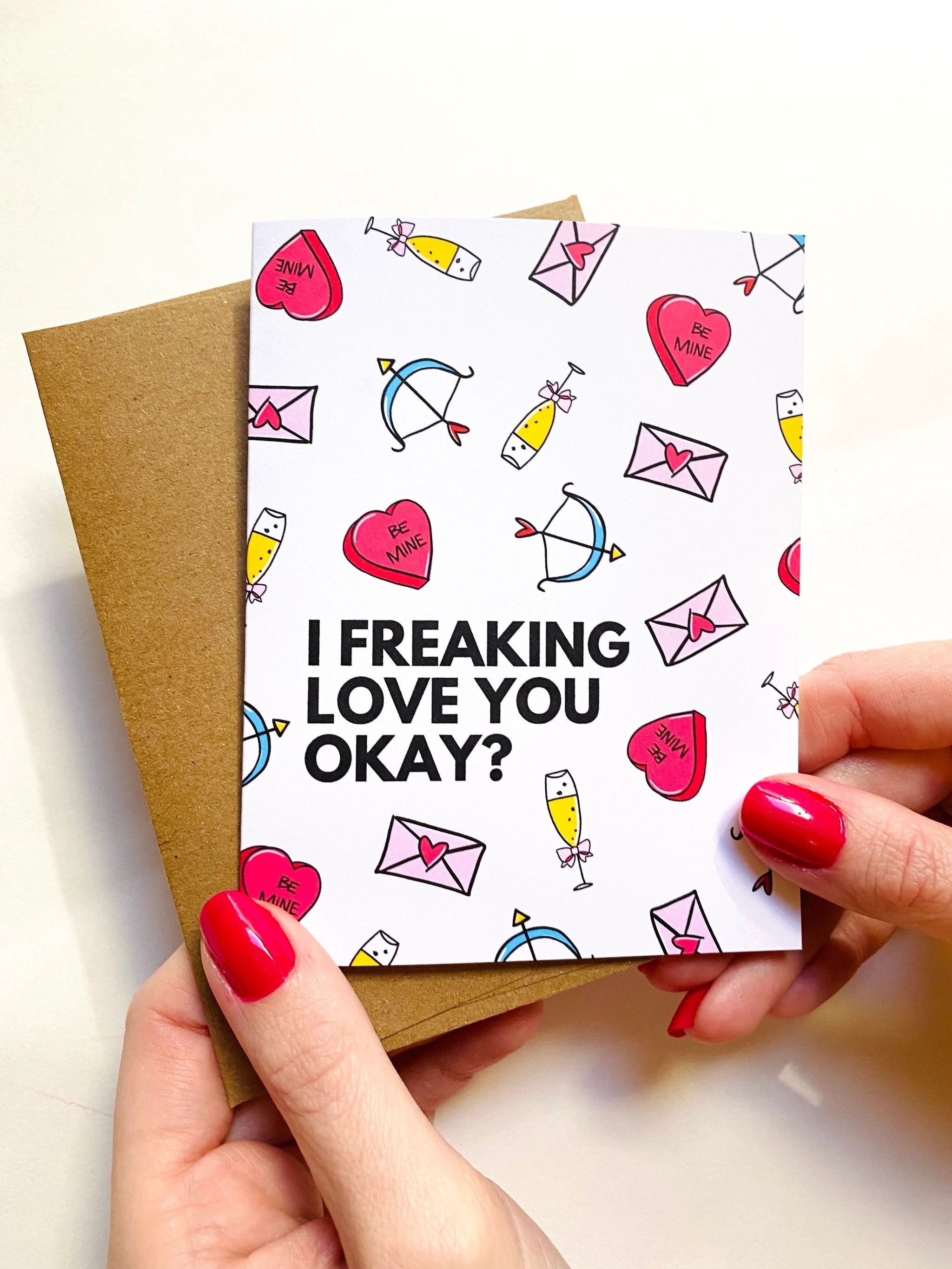 Funny Valentine’s Day Card – I Freaking Love You Okay, Cute Love & Anniversary Greeting by Five Dot Post