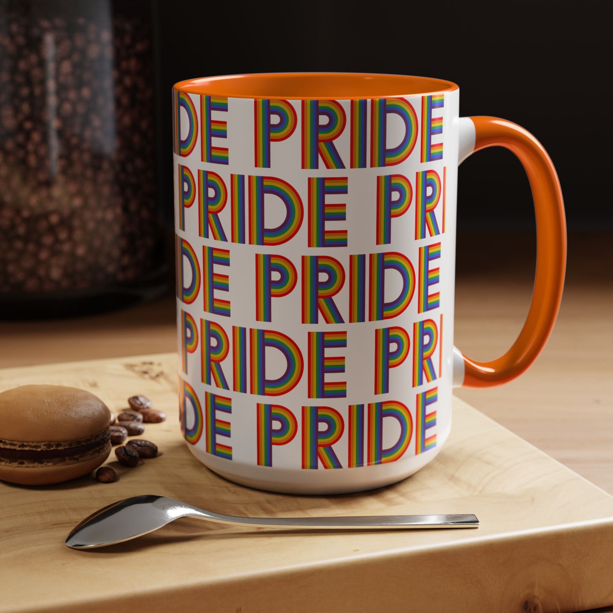 Bespattered Facade Pride Rainbow Ribbon Letters Mug | Eight Colors | 11oz or 15oz