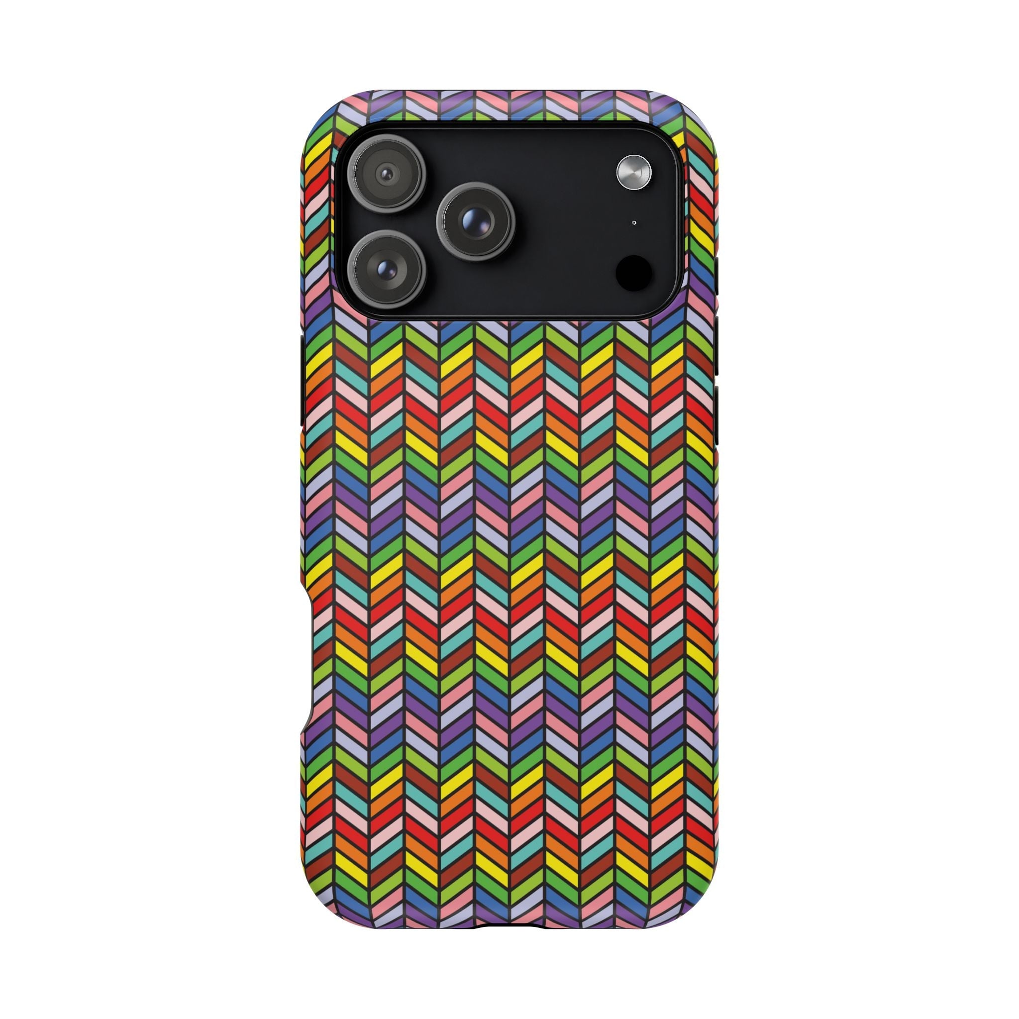 Bespattered Facade Rainbow Chevron Tiles Impact-Resistant Case