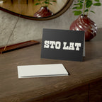 Sto Lat Polish Typography Greeting Card, Birthday Card, Polish Celebration by Printify