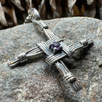 Springtime Irish Saint Brigid's Cross Necklace in Sterling Silver