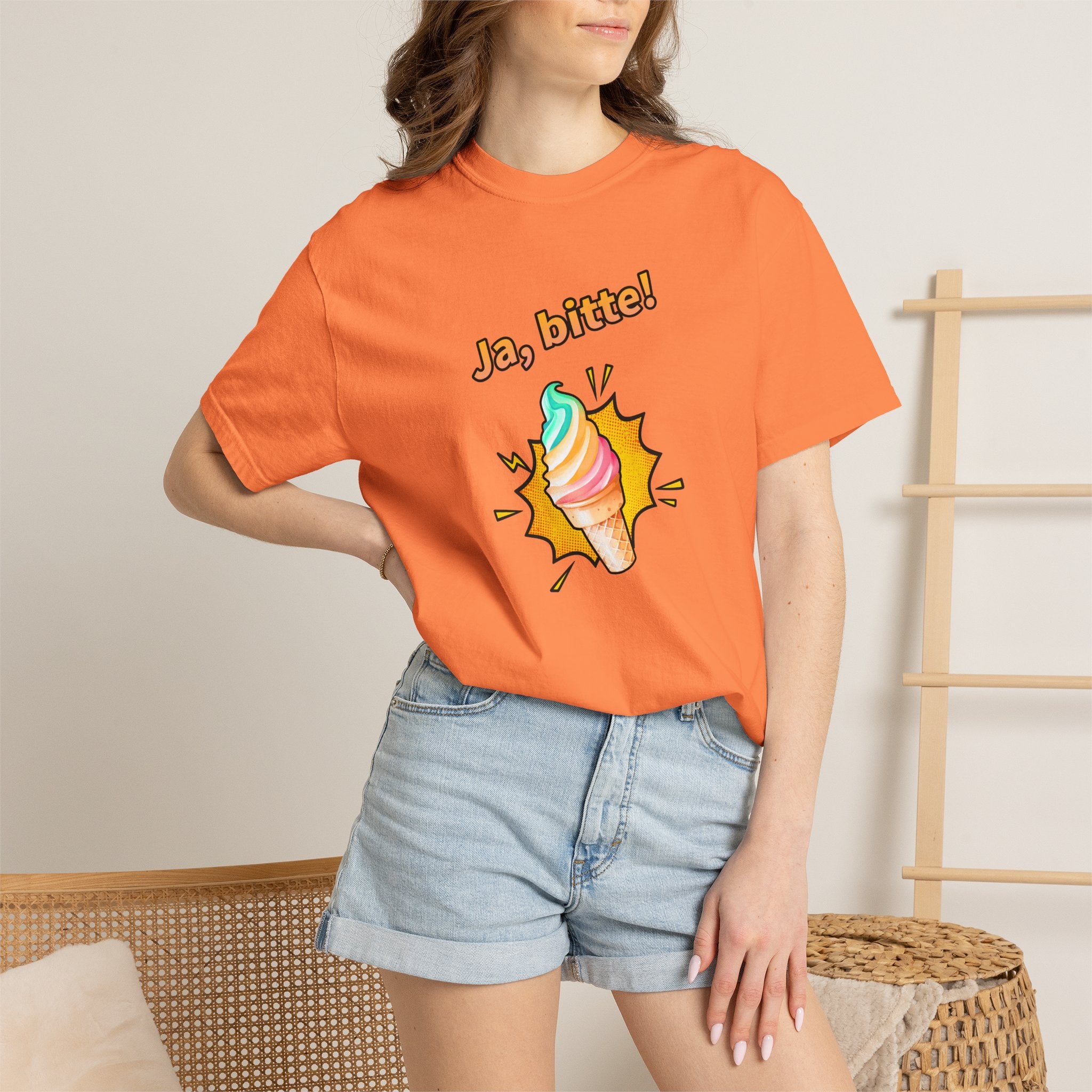 Ja Bitte! Rainbow Soft Serve Ice Cream German T-Shirt