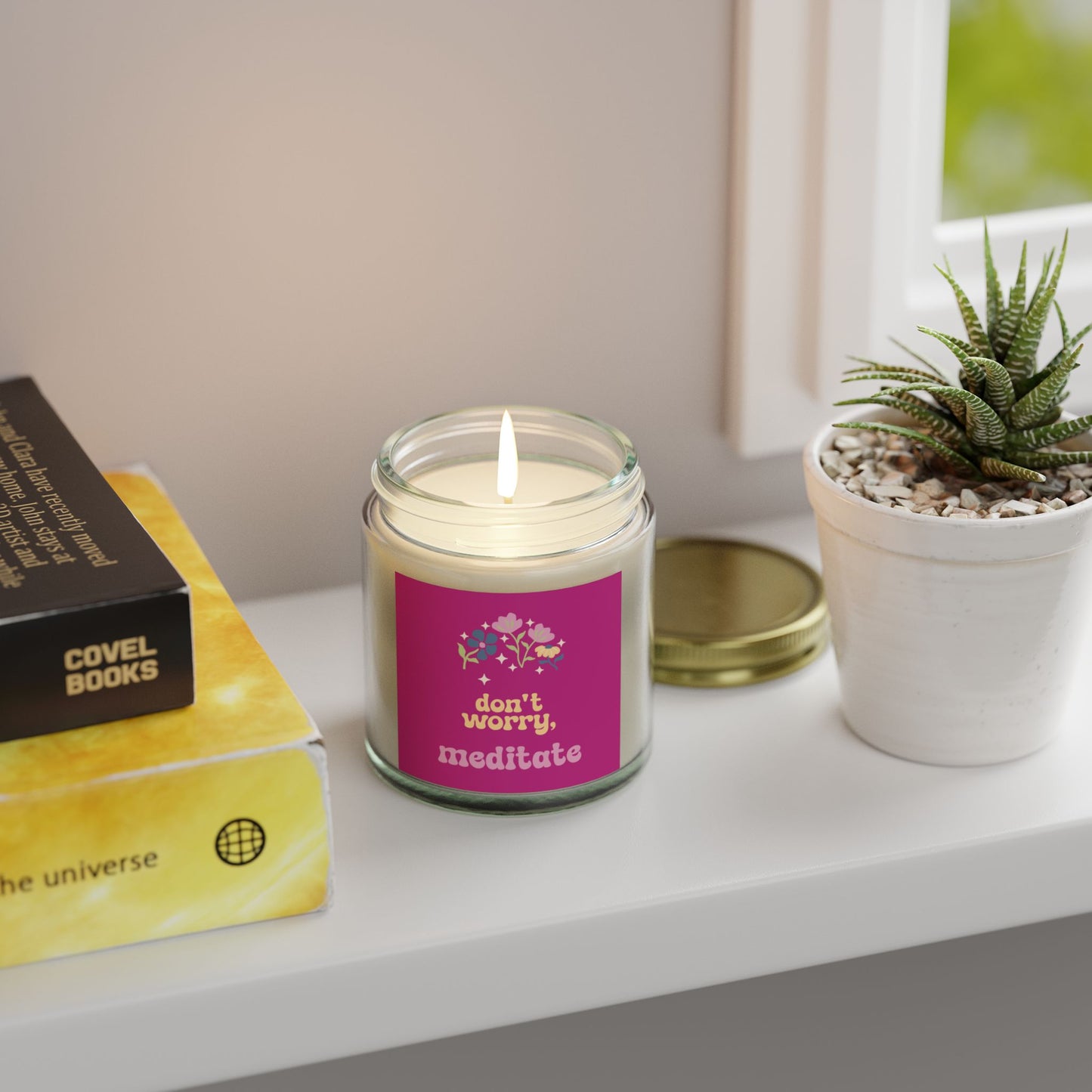 Don't worry, meditate Candle