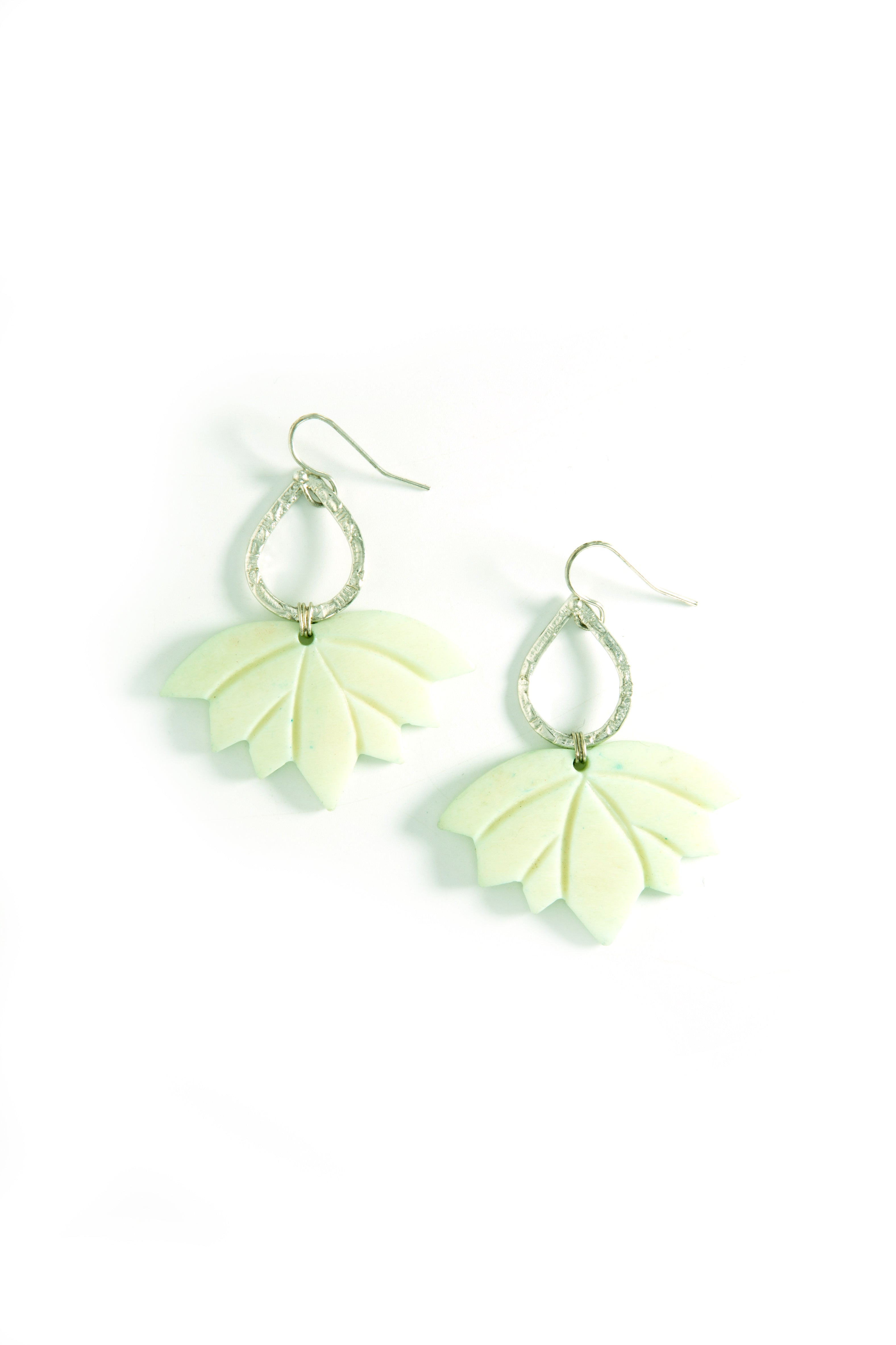 Lotus Drop Bone Earrings