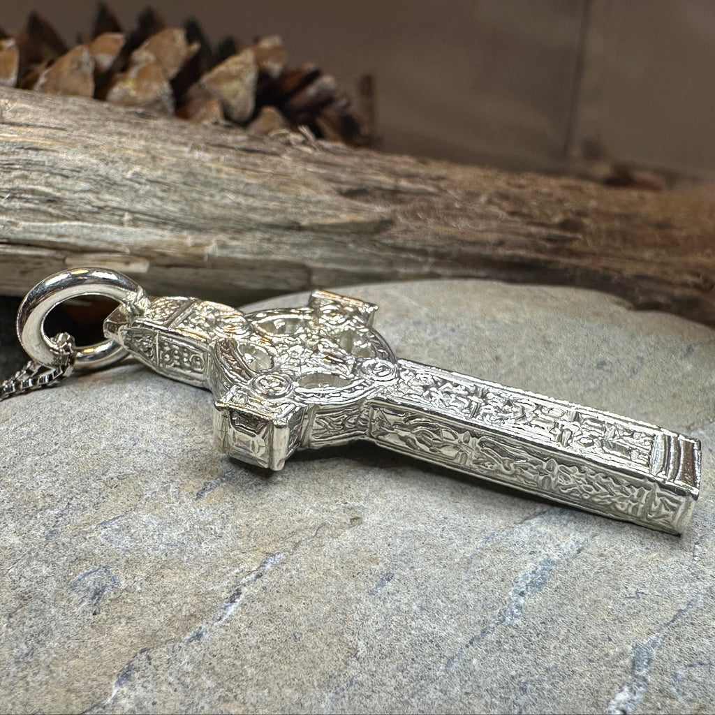 Artisan Irish Clonmacnoise Cross Necklace - Made in Ireland