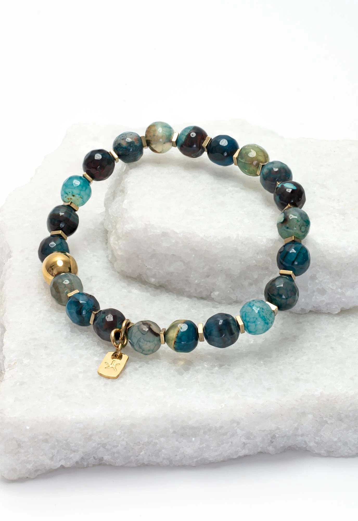 Ewa Beaded Green Agate Bracelet by Ethical Trade Co