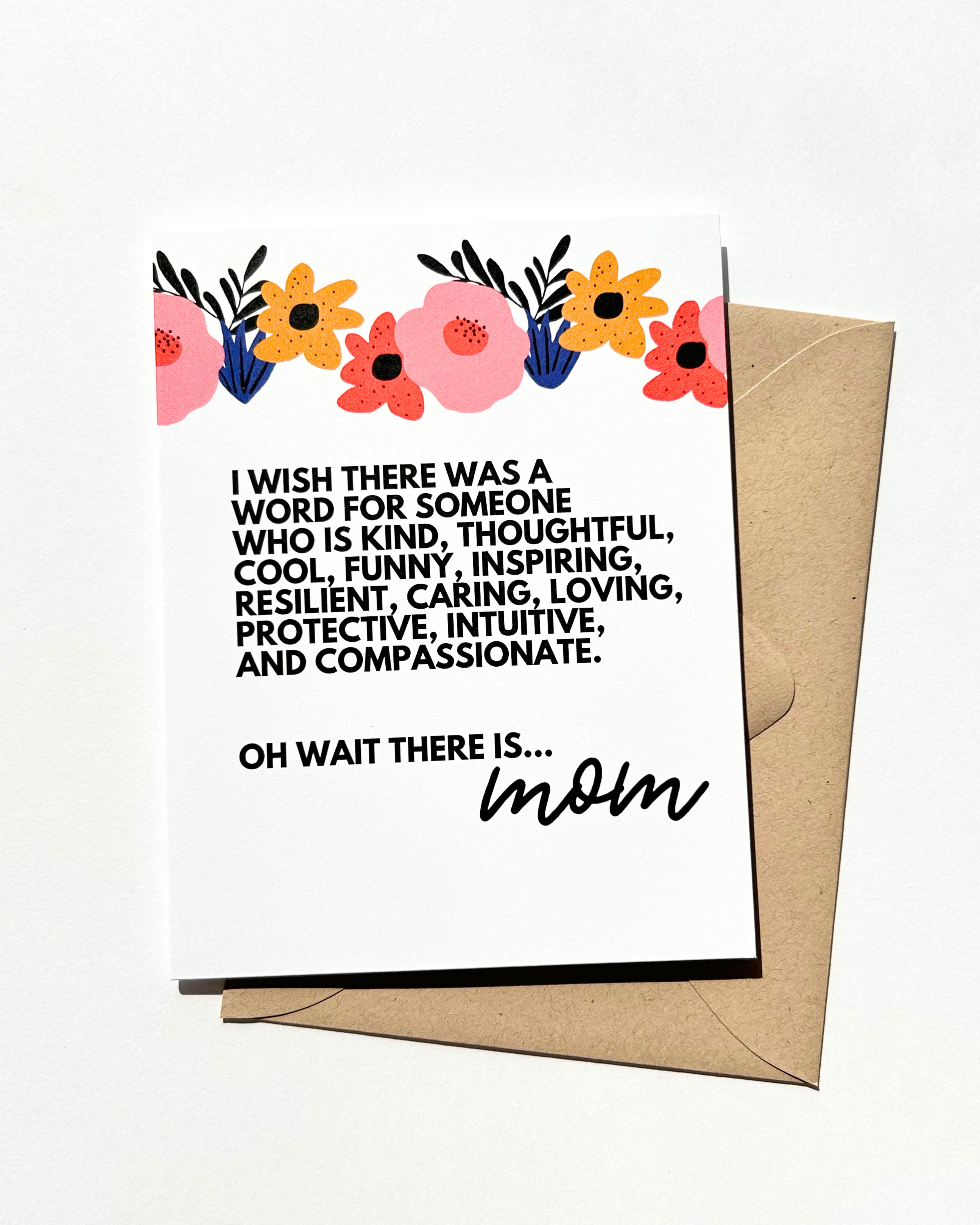 Word for Mom Sweet Mother's Day Card