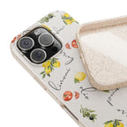 Italian cooking Eco friendly biodegradable phone case -Lemons & Tomatoes phone case | Biodegradable Cases