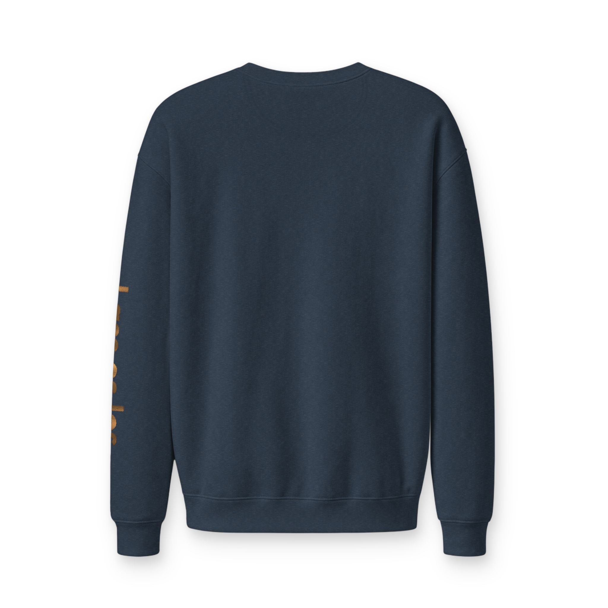 Im Hier Und Jetzt Crewneck Sweatshirt, metallic foil print German Phrase In the Here and Now, Let it go meditative phrases, Minimal Script