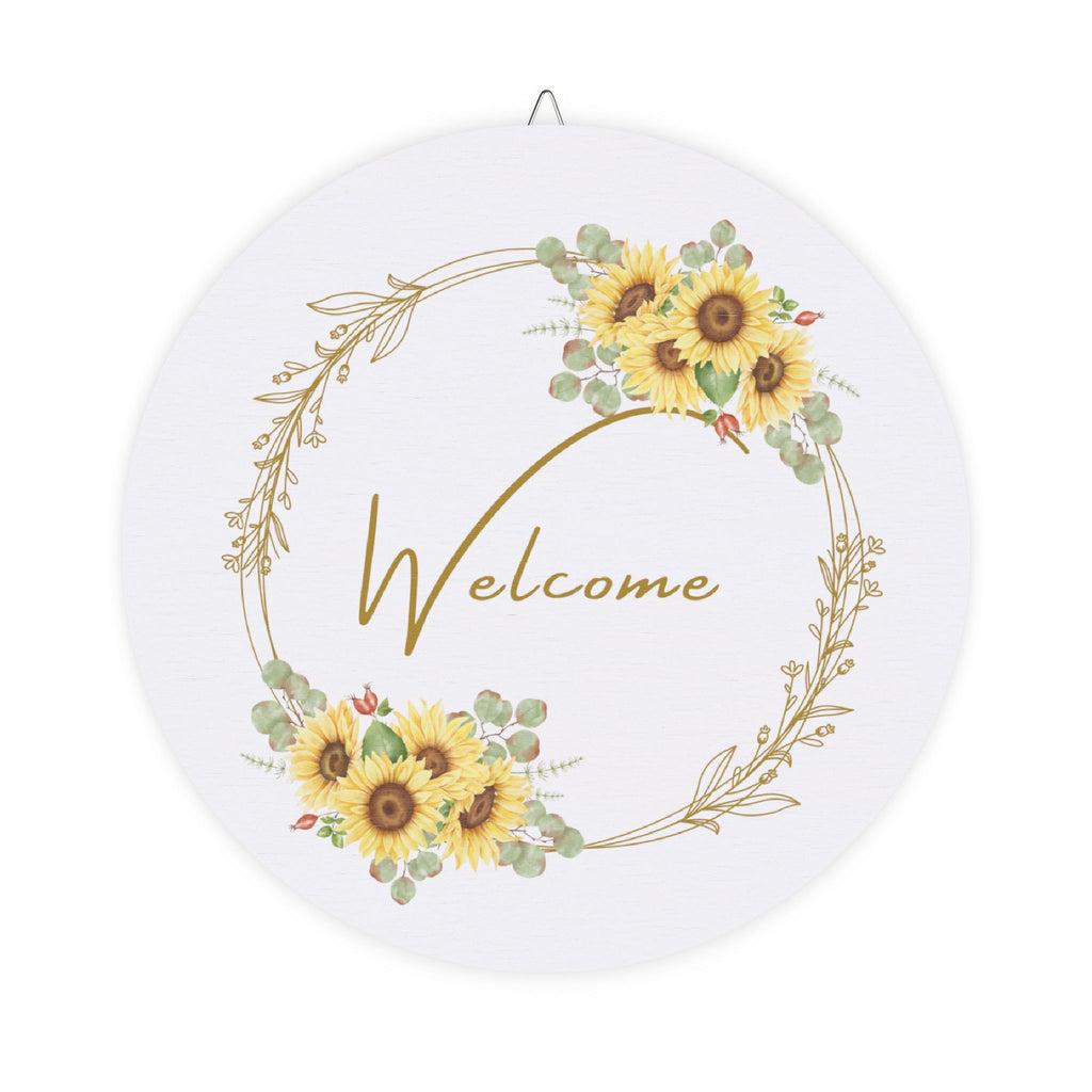 Wooden hanging Sunflower Welcome Sign