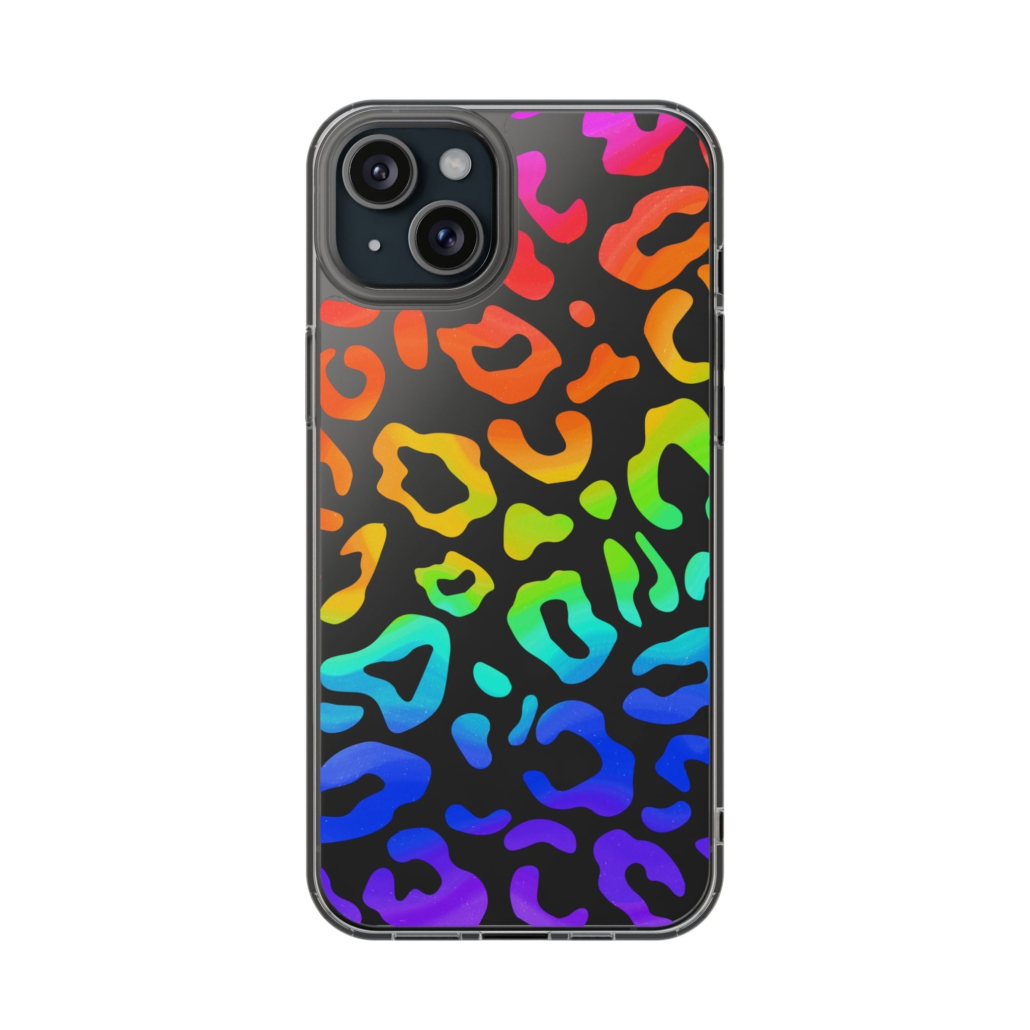 Bespattered Facade Watercolor Rainbow Leopard Clear Case