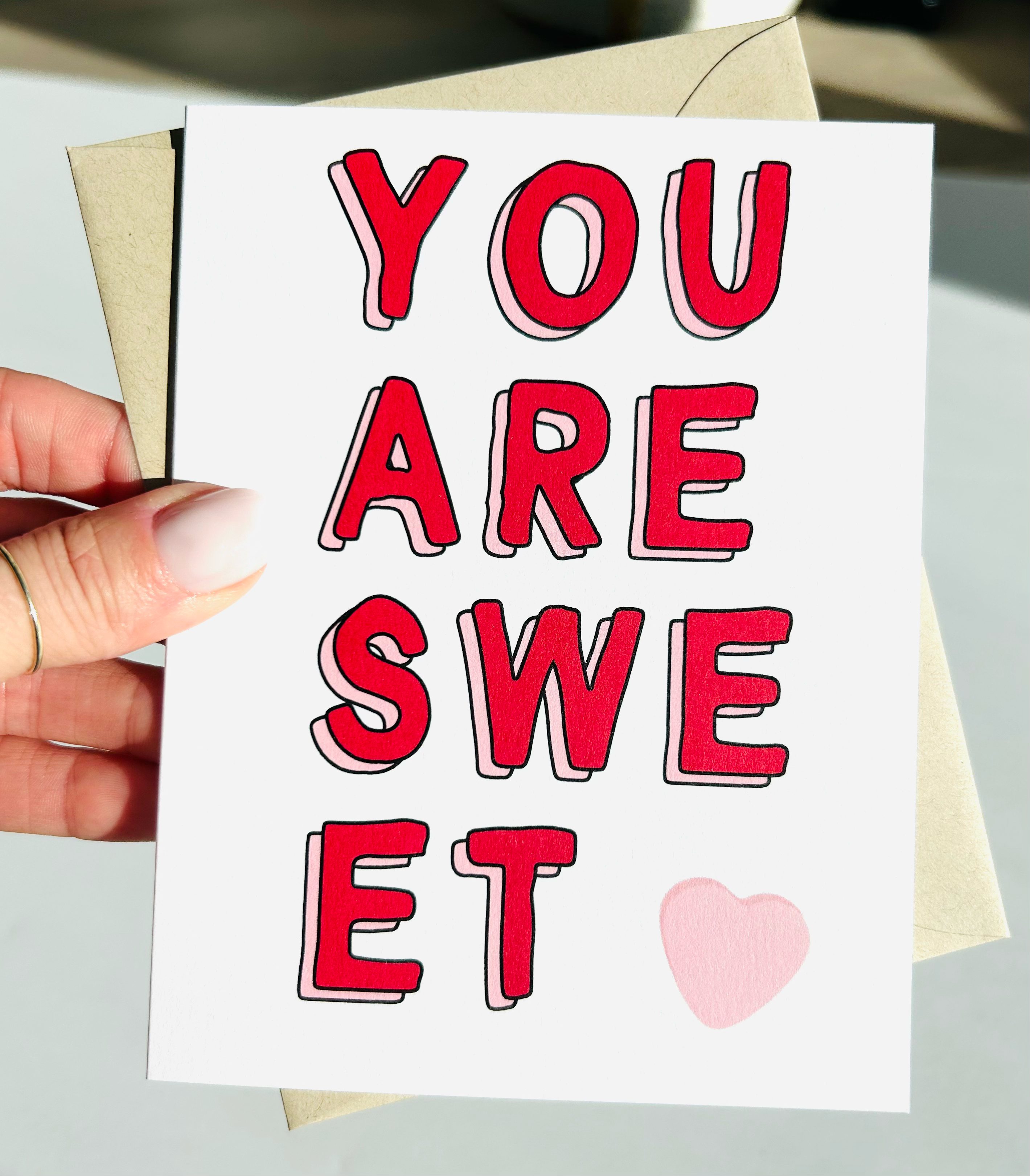 You're Sweet Valentine's Candy Hearts Card Just Because Card Anniversary Card
