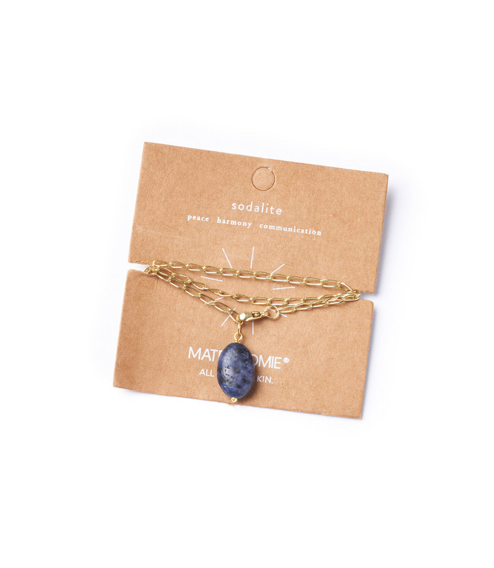 Indali Sodalite Semiprecious Gemstone Drop Necklace - Blue